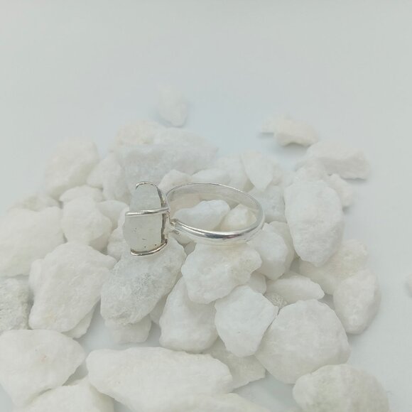 Sterling Silver Raw Rock Crystal Quartz - Picture 4 of 14